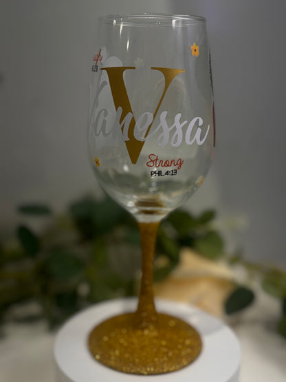 Personalized wine glass